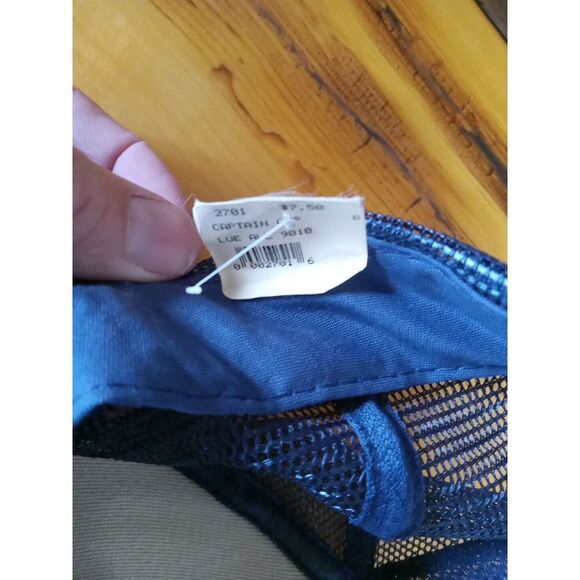 Vintage Captain Hat Cap Snapback Trucker  Navy & Yellow Men's 90s - Picture 4 of 4